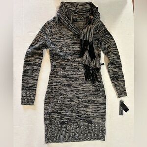 A. Byer long sleeve knit Sweater Dress with scarf NWT. Sz-Juniors M.  F11